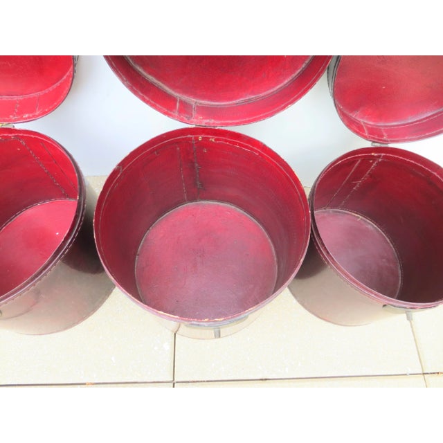 Art Deco Antique Chinese Leather Luggage Boxes - Set of 3 For Sale - Image 3 of 10