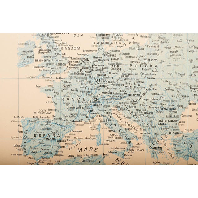 Swissair World Map on Wooden Boards with Metal Connectors For Sale - Image 10 of 13