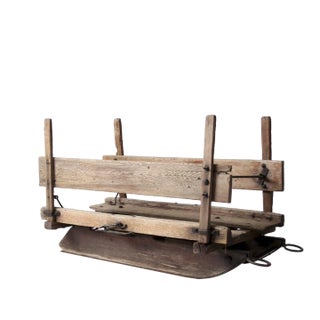 Antique Primitive Wooden Sled For Sale