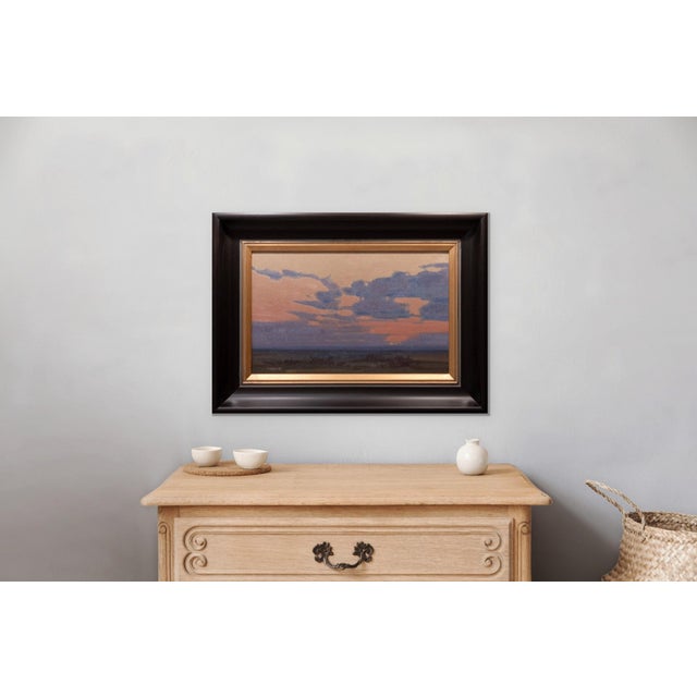 Held in Stillness Study by Michael Magrin | Oil on Mounted Linen Sunset Landscape For Sale - Image 11 of 14