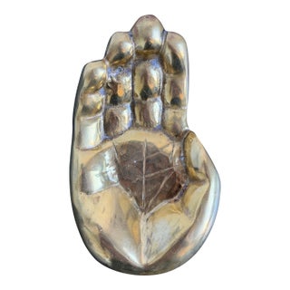 Bronze Modernist Hand Sculpture, Brazil 1990s For Sale