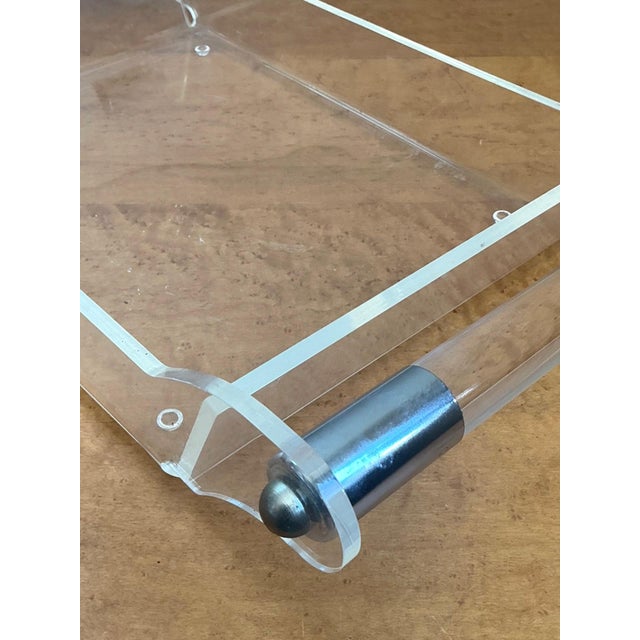 Vintage Lucite and Chrome Tray For Sale - Image 11 of 17