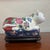 Ceramic Famille Rose Ceramic Cat With Base For Sale - Image 7 of 9