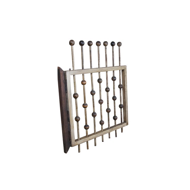 Victorian Vintage Victorian Ball & Stick Oak Fence Gate Door Architectural Salvage For Sale - Image 3 of 11