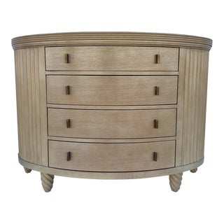 Vintage 1997 Century Furniture Demilune Chest of Drawers With Cirrus Finish For Sale