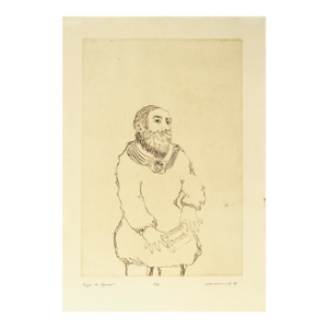 "Lope De Aguirre" Etching of Spanish Conquistador by Carlos Poveda