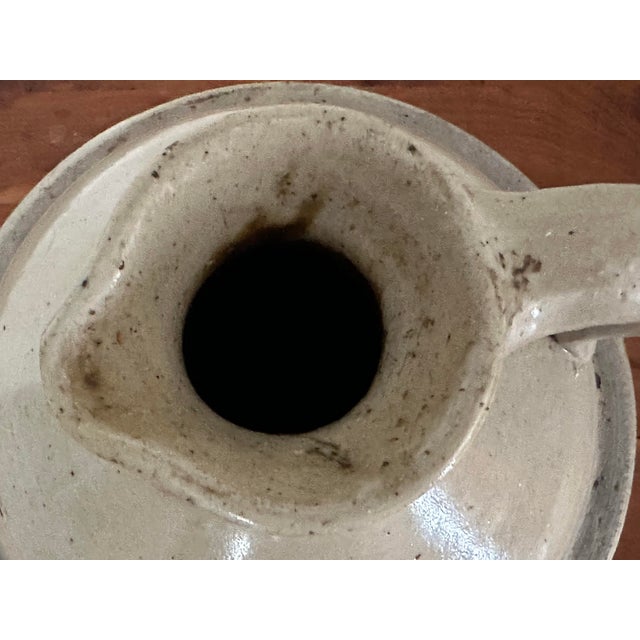 Antique Late 19th Century Sand Colored American Stoneware Jug For Sale - Image 9 of 12