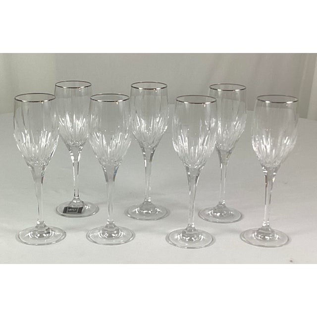 Contemporary 1990s Mikasa “Arctic Lights Platinum” Wine Glasses- Set of 8 For Sale - Image 3 of 7