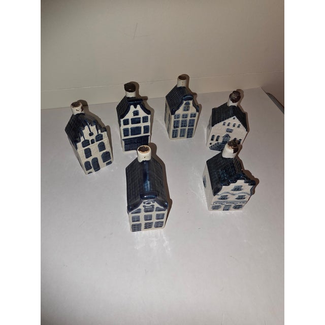 Blue KLM Dutch Delft Miniature Building Liquor Bottles For Sale - Image 8 of 9