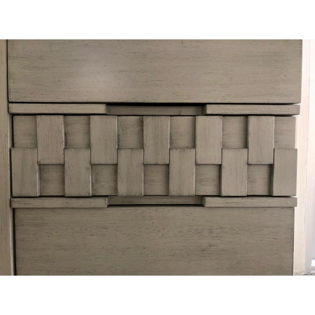 Petite Brutalist Dry Brushed Grey Vintage Media Cabinet Chairish
