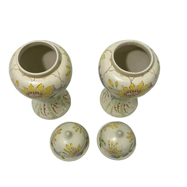 Dutch Lidded Vases from Ivora Gouda Pottery, 1915, Set of 2 For Sale - Image 6 of 9