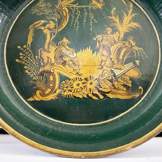 Metal Antique Papier-Mâché Tray For Sale - Image 7 of 12