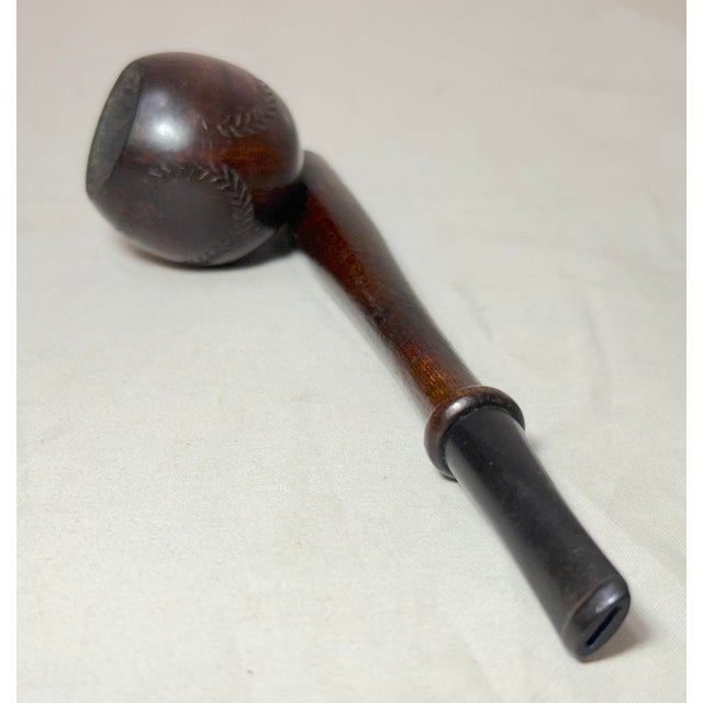 Brown Rare Antique 1920's New York Yankees Baseball Bat Hand Carved Wood Smoking Pipe For Sale - Image 8 of 12