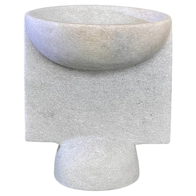 Hand Carved Marble Vase by Tom Von Kaenel For Sale