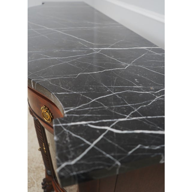 Brown Henredon Marble Top Mahogany Sideboard Server For Sale - Image 8 of 18