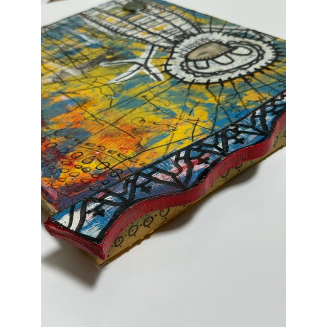 1990s Romson Bustillo 1995 Mixed Media on Wood Sculptural Painting For Sale - Image 5 of 8