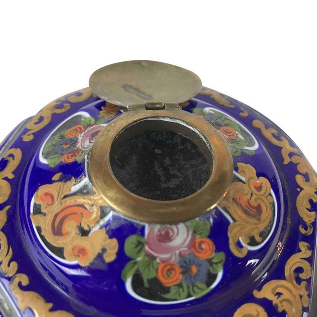 Biedermeier Judaica Glass Inkwell For Sale - Image 6 of 8