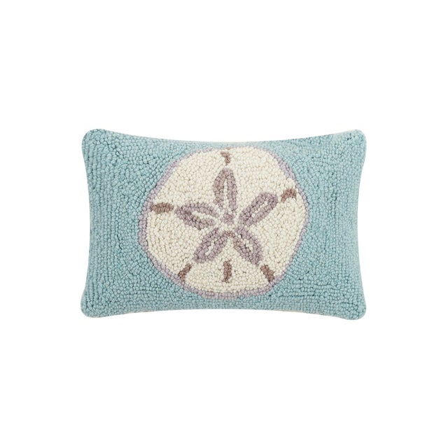 Traditional Sand Dollar Hook Pillow, 12" x 8" For Sale - Image 3 of 3
