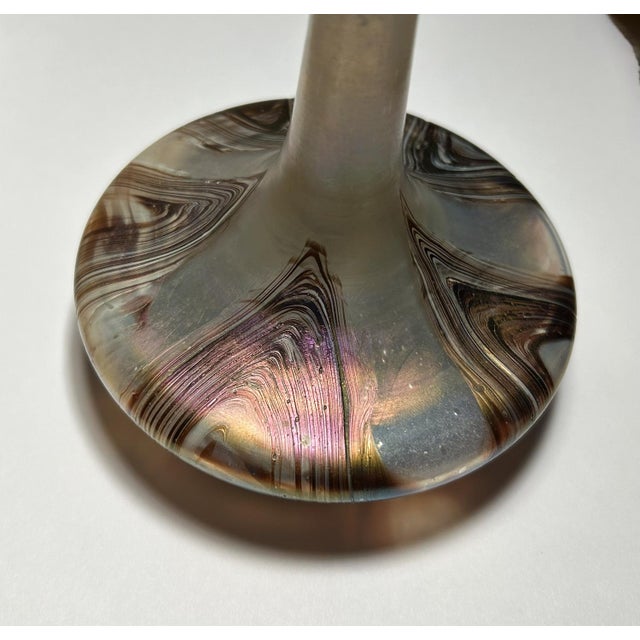 Art Nouveau Iridescent Glass Soliflore Vase, 1900s For Sale - Image 5 of 18