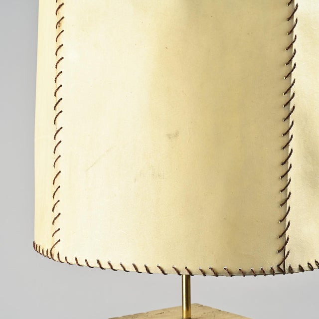 Travertine and Parchment Lamp, Italy, 1970s For Sale - Image 10 of 11