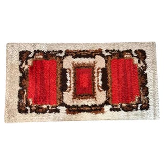 Scandinavian Abstract Graphic Wall or Floor Wool Rug, 1960s For Sale
