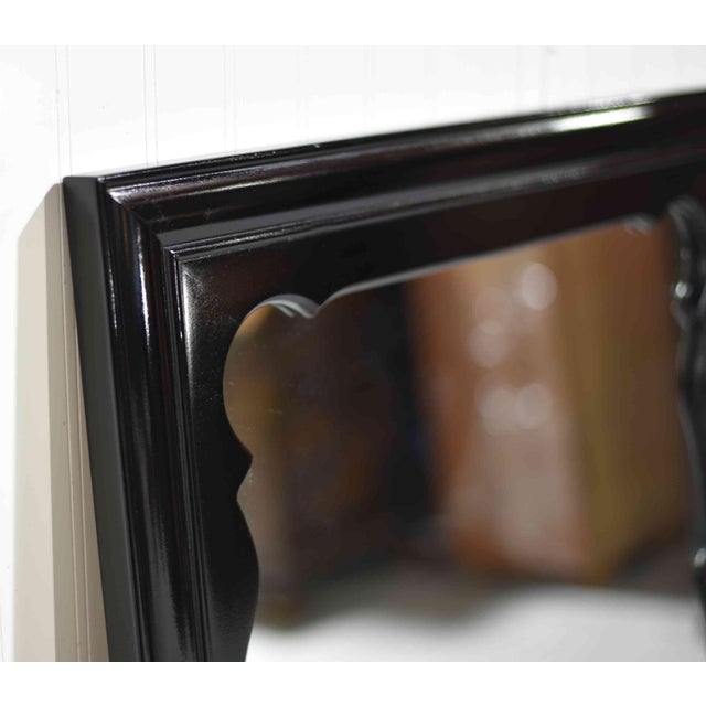 Mid 20th Century Mid Century Chinoiserie Black Lacquer Mirrors by Raymond Sobota for Century Furniture Chinoiserie Collection - A Pair For Sale - Image 5 of 8