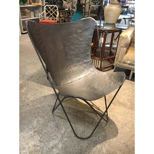Hammered + Welded Patchwork Steel Butterfly B K F Chair For Sale - Image 10 of 10