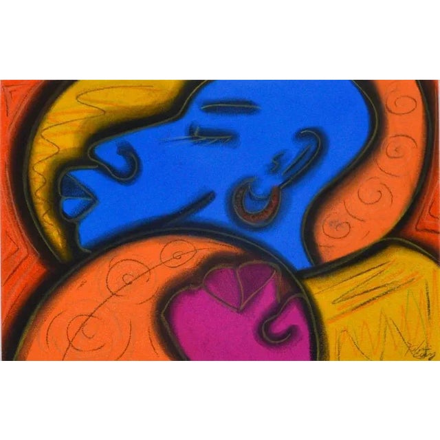 Figurative abstract by Bay Area artist, Kelvin Curry (American, 20th Century). Signed "Kelvin Curry" lower right....