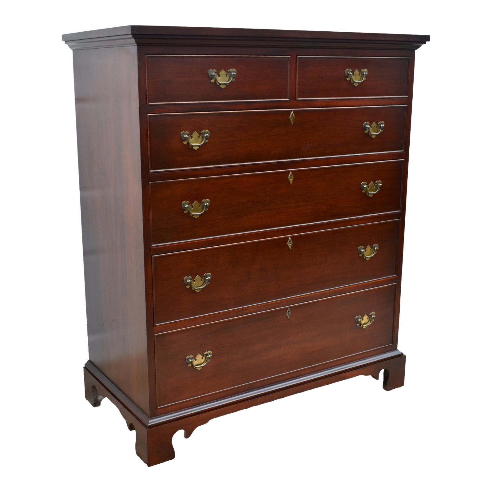 Vintage Craftique Mahogany Six Drawer Traditional Style Tall Chest ...