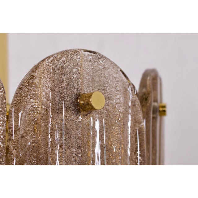 Gold Pendant Light with Petals in Gold Murano Glass from Mazzega, 1970s For Sale - Image 8 of 12