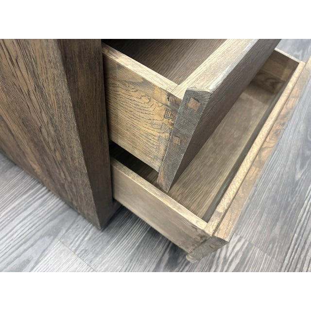 Brown Rh Drifted Reclaimed Oak Closed Nightstand – 32" – Drifted Brown Oak For Sale - Image 8 of 18