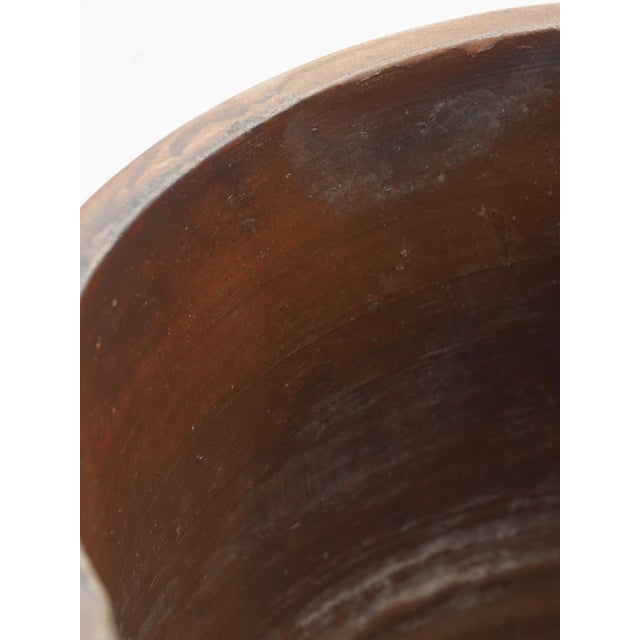 Traditional Antique Blue Stoneware Crock Urn W. Handles For Sale - Image 3 of 11