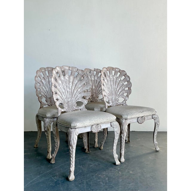 Late 20th Century Vintage Coastal Cast Aluminum Grotto Dining Chairs - Set of 4 For Sale - Image 5 of 12
