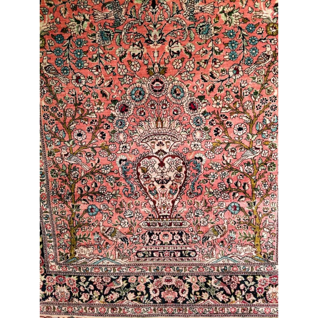 Antique Turkish Hereke Silk Rug, Tree of Life Design, Handwoven, 1900s, 3' x 4' For Sale - Image 15 of 18