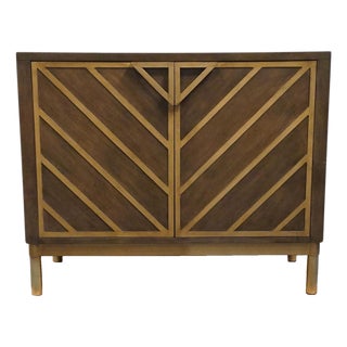 Bassett Mirror Co. Metro Collection Ash Veneer Contemporary Glamour Style 42" Bar Cabinet A2427 For Sale