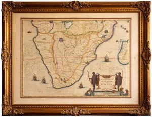 Antique South Africa Map, 1642