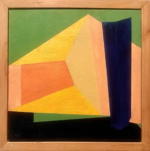 Untitled - Geometric Abstraction Painting by Eric Varner Framed Acrylic on Board.
