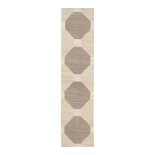 Modern Flatweave Handmade Wool Rug 2'11 X 12'1 For Sale