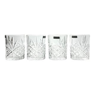 Gothic Godinger “Dublin” Crystal Old Fashioned Tumbler Glasses - Set of 4 For Sale