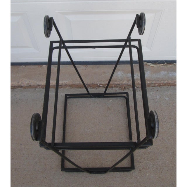 Mid 20th Century Iron 2 Tier Rolling Bar Cart Mathieu Matégot Style For Sale - Image 17 of 18