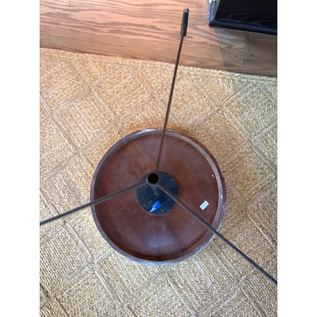 1960s Mid-Century Modern Round Occasional Side Table With Iron Tripod Pedestal Base, Circa 1960s For Sale - Image 5 of 5