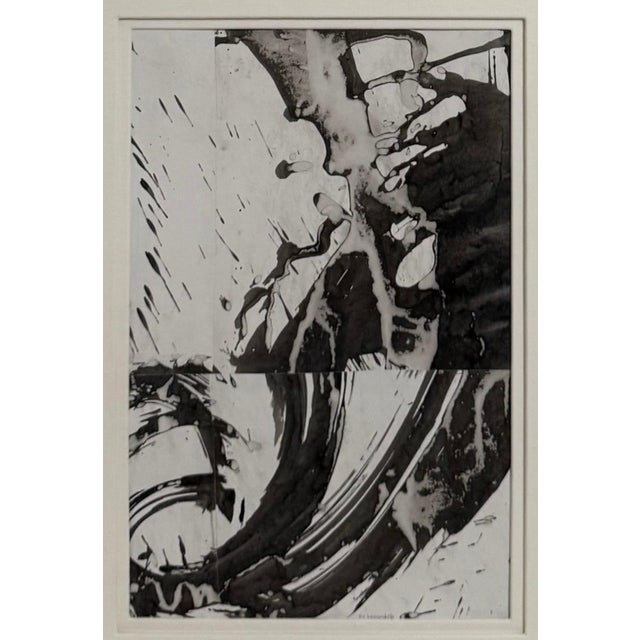 Cecil Touchon (1956-, Austin, Texas) FS3809ct16 Abstract Composition Framed ink and collage on heavy Aquarelle Arches...