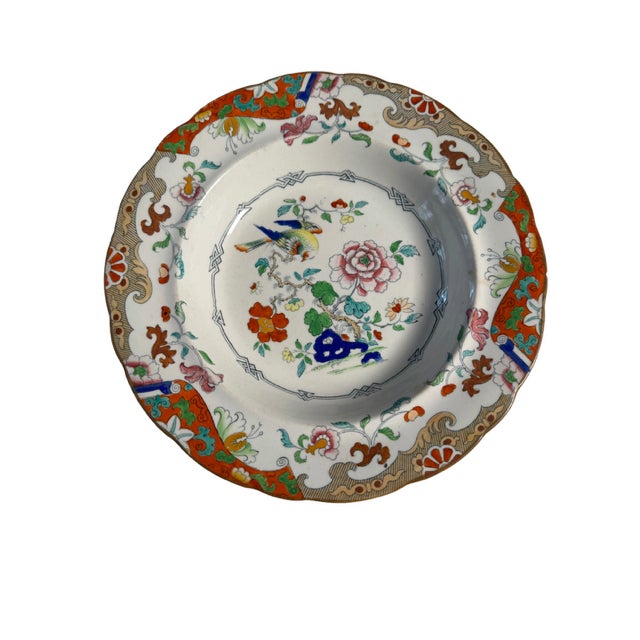 American Vintage Ashworth Bros. Asb8 "Dieu Et Mon Droit" Rimmed Soup Bowls. Set of 12 For Sale - Image 3 of 17