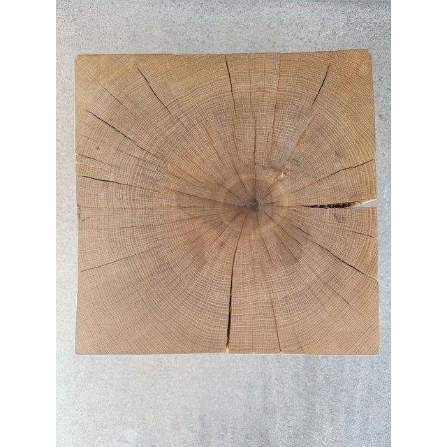 Vintage Christian Liaigre for Holly Hunt "Nagato" Side Tables/Stools, Set of 3, Signed Raw French Oak For Sale In Palm Springs - Image 6 of 14