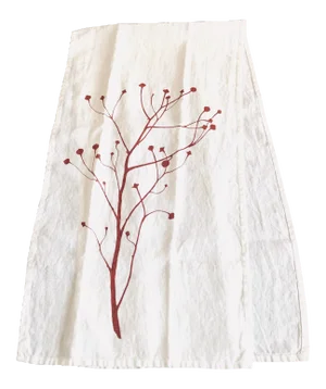 German Linen Table Runner - Wine Branch