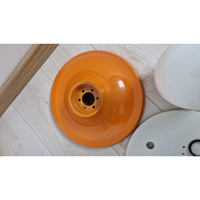Orange Large Orange Light Ball Wall Lamp in Metal and Opaline Glass by Achille and Pier Giacomo Castiglioni for Flos, 1970s For Sale - Image 8 of 15