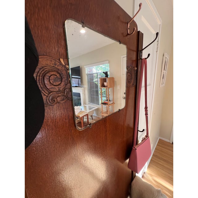 Antique Harris Lebus Quarter-Sawn Oak Hall Tree - Restored For Sale - Image 11 of 18