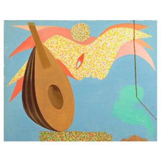 Leo Guida, Mandolin, Oil on Canvas, 1970s For Sale