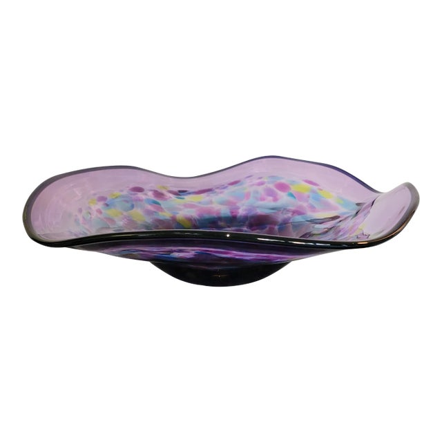 Late 20th Century Shawn Messenger Art Glass Bowl For Sale