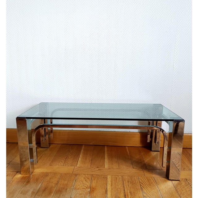 Vintage Chrome Metal Coffee Table, 1970s For Sale - Image 14 of 14